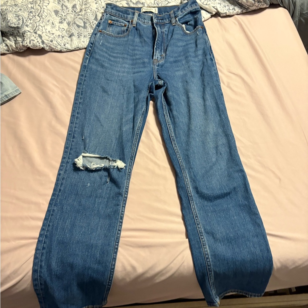 Abercrombie Distressed Curve Love Jeans